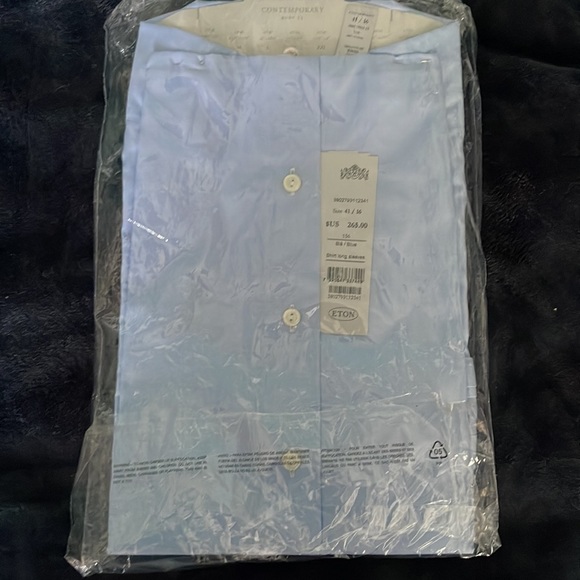 Eton Contemporary Blue Dress Shirt - Picture 2 of 2